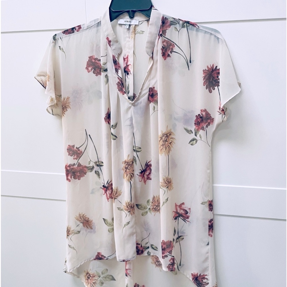 Ro & De Anthropologie Floral Blouse - Semi Sheer - Size M